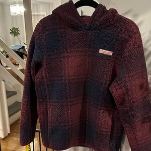 Vineyard Vines Kids Hoodie - Red and Blue Plaid